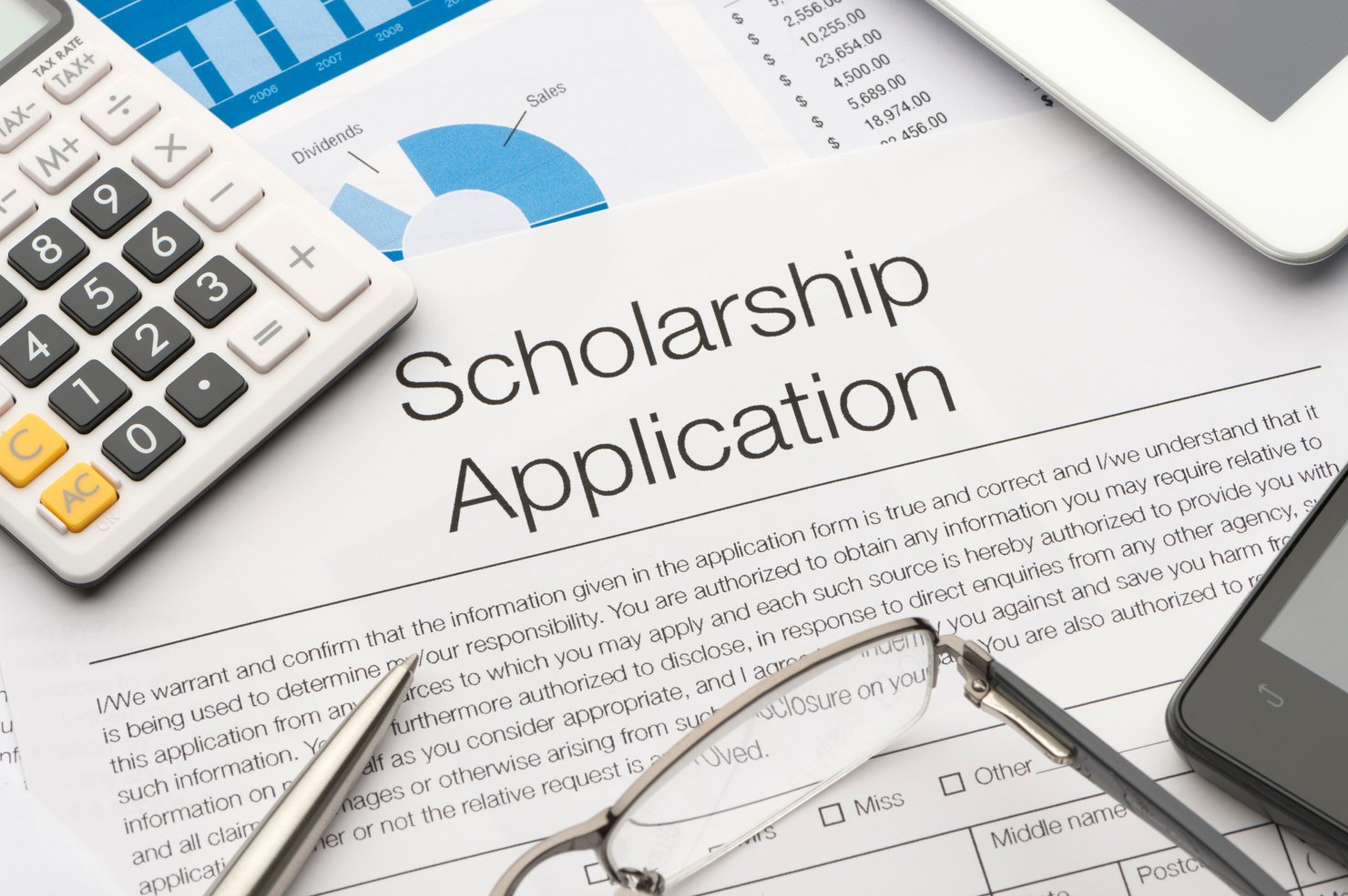 Scholarship application form.